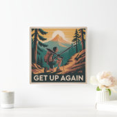 もう一度立ち上がれ スクエア壁時計 (ホーム)