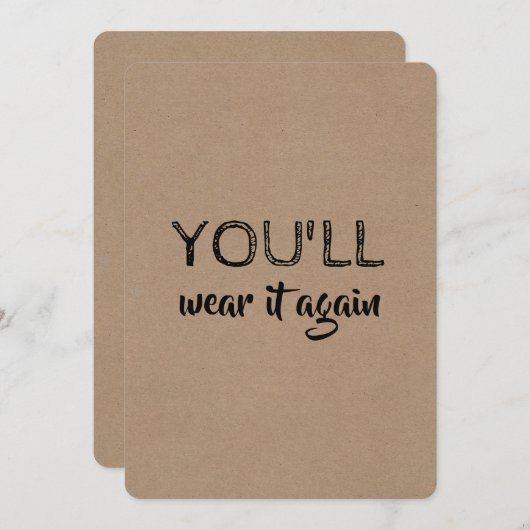 もう一度衣服を付けおもしろいて下さい 招待状 (正面/裏面)