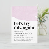 もう一度試してみましょう パープルの結婚式延期のお知らせ 案内状 (スタンド正面)