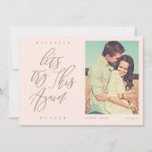 もう一度試してみましょう 現代のカリグラフィーと写真 セーブザデート (正面)