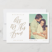 もう一度試してみましょう 現代のカリグラフィーと写真 セーブザデート (正面)