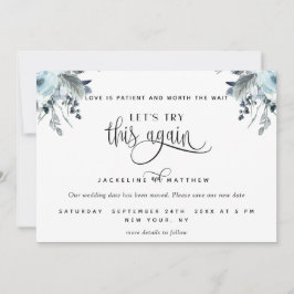 もう一度、青、白、グレーのフローラ セーブザデート