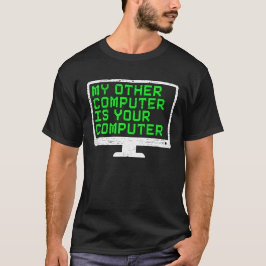 もう一方のコンピュータはコンピュータサイバーセキュリティ Tシャツ (正面)