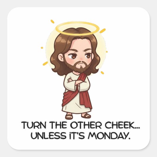 もう一方の頬を向け…月曜日でない限り – イエス スクエアシール (正面)