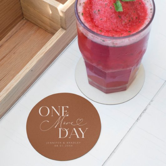 もう一日のリハ結婚ーサルテラコッタ ラウンドペーパーコースター