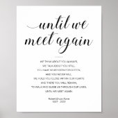 もう二度と会えない エレガントな葬儀の詩 名前入り ポスター (正面)