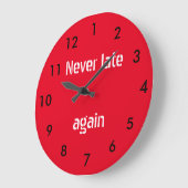 もう二度と時計を遅らせない ラージ壁時計 (傾斜)