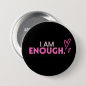 「もう十分だ」ピンクのハートボタン 缶バッジ (正面&裏面)