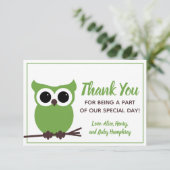 もう少しで来る!グリーンフクロウ サンキューカード (スタンド正面)