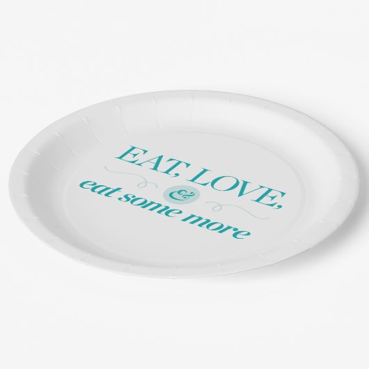 もう少しを食べて下さい、愛して下さい及び食べて下さい ペーパープレート (アングル)