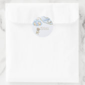 もう待ちきれない ブルー風船カップケーキトッパー ラウンドシール (バッグ)