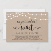 もう待つことができなかった、結婚式での駆け落ち 招待状 (正面)