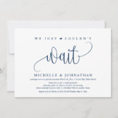 もう待つことができなかった、結婚式の秘密挙動パーティーのお知らせ 招待状 (正面)