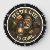 もう手遅れだ来よ。 ラージ壁時計 (正面)