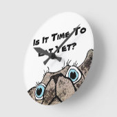 もう時間食べだろ?犬の時計 ラウンド壁時計 (傾斜)