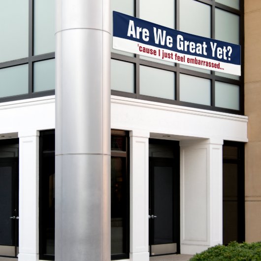 もう素晴らし終わり？恥ずかしい思いをして感じた 横断幕 (ビルの外側)