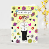 もう終わったの？パンデミック、社会隔離恋しく思、 カード (黄色い花)