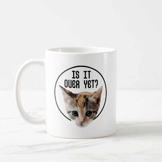 もう終わり!? 子猫の顔 コロナウイルス コーヒーマグカップ (左)