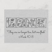 もう肉が2つ一つ～聖なる書物、 経典～結婚のカード 案内ポストカード (正面)