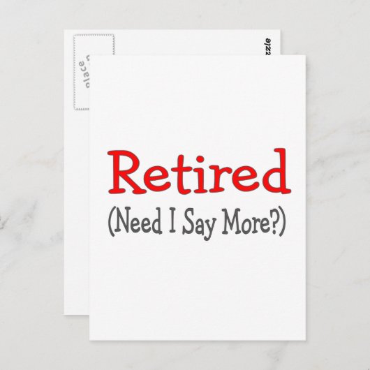 もう退職した少し言う必要がある?ギフトおもしろい ポストカード (正面/裏面)