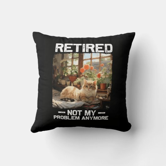もう退職した猫の退職おもしろい者は クッション (裏面)