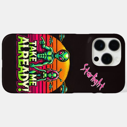 もう連れて行って!エイリアンアドベンチャー! Case-Mate iPhoneケース (裏面 (横))