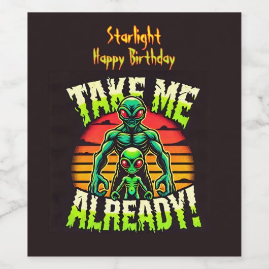 もう連れて行って!エイリアン宇宙を探索! ワインラベル (シングルラベル)