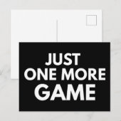 もう1ゲームだけ - 面白いゲーマー - 白い文字 ポストカード (正面/裏面)