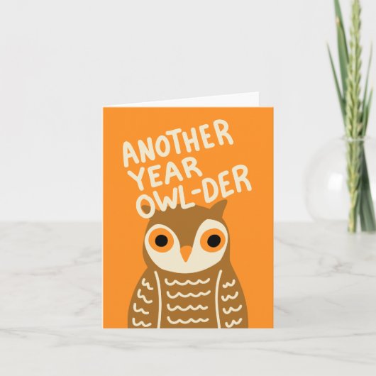 もう１年オウルダー フォールド グリーティング カード (正面)
