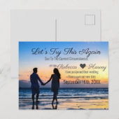 もう１度試してみましょう ビーチウェディング 延期 案内ポストカード (正面/裏面)