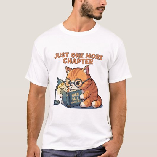 もう1章だけ 猫 本好き Tシャツ (正面)