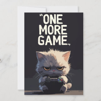 もう1ゲーム グランピーゲーマー 猫 楽しいグリーティングカード 招待状