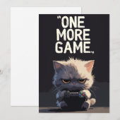 もう1ゲーム グランピーゲーマー 猫 楽しいグリーティングカード 招待状 (正面/裏面)