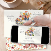 もう1人の赤ちゃんが誕生 フローラル ティーポット スプリンクル 招待状