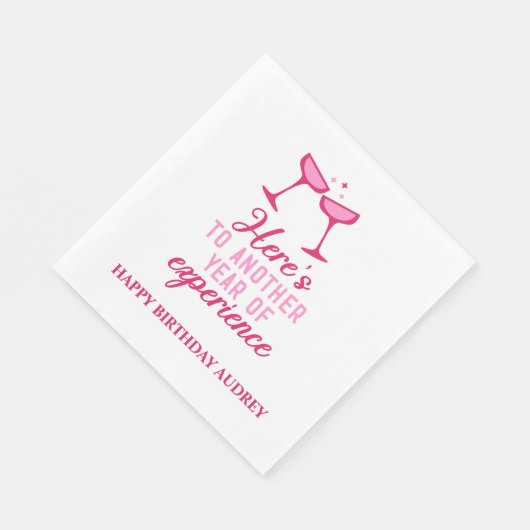 もう1年の経験のパーソナライズされた誕生日 スタンダードランチョンナプキン (角)