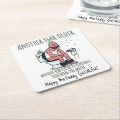 「もう1年も前」、誕生日おもしろいプレゼント スクエアペーパーコースター (アングル)