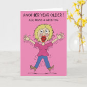 もう1年も年上の女性誕生日 カード (黄色い花)