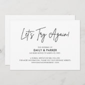 もう1度トライしよう 結婚式延期のお知らせ 招待状 (正面/裏面)