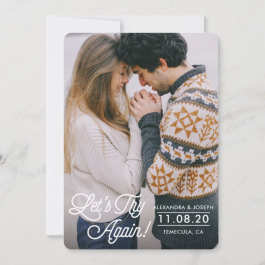 もう1度延期のお知らせカード 招待状 (正面)