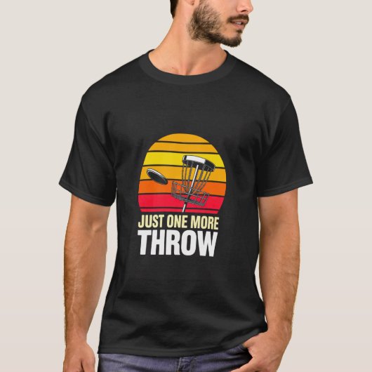 もう1投しよう ディスクゴルフ レトロ サンセット Tシャツ (正面)