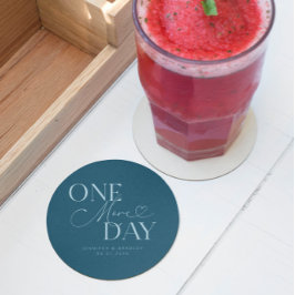 もう1日のリハ結婚ーサルティール（緑がかった色） ラウンドペーパーコースター