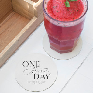 もう1日のリハ結婚ーサルホワイト ラウンドペーパーコースター