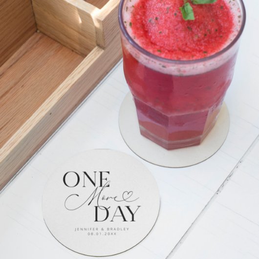 もう1日のリハ結婚ーサルホワイト ラウンドペーパーコースター