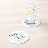 もう1日のリハ結婚ーサルホワイト ラウンドペーパーコースター (インサイチュ)