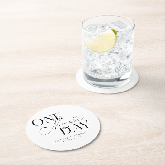 もう1日のリハ結婚ーサルホワイト ラウンドペーパーコースター (インサイチュ)