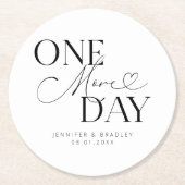 もう1日のリハ結婚ーサルホワイト ラウンドペーパーコースター (正面)