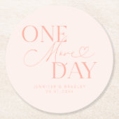もう1日リハーサル結婚赤面ピンク ラウンドペーパーコースター (正面)