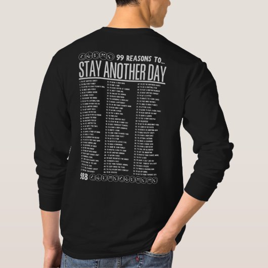 もう1日過ごす99の理由 - メンタルヘルス Tシャツ (裏面)