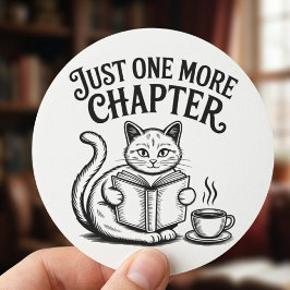 もう1章だけ本を読む猫 ラウンドシール