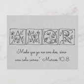 もう2人ではなく1人の肉~聖なる書物、 経典~スペインのRSVP インビテーションポストカード (正面)